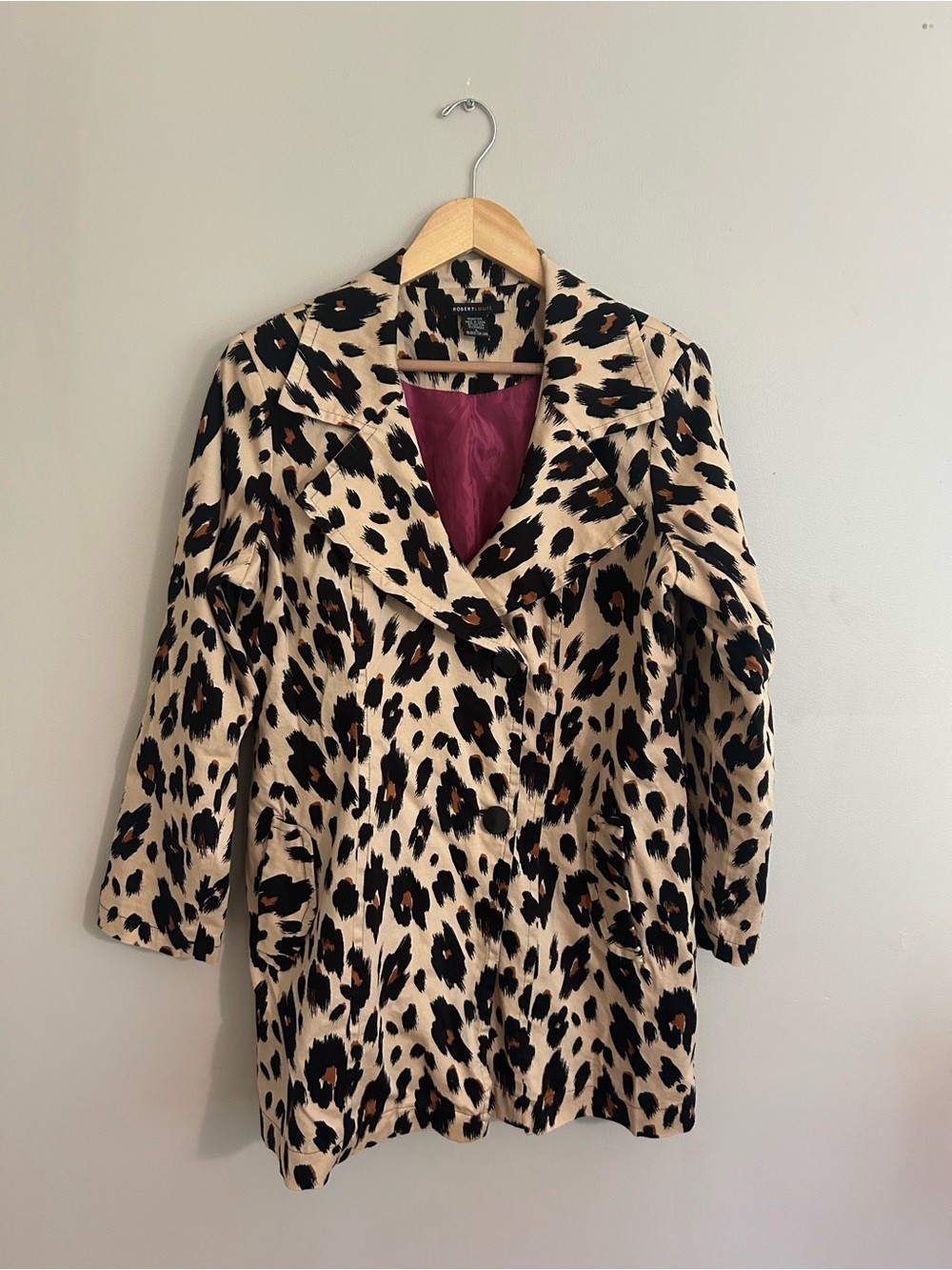 Robert Louis Leopard Print Trench Coat - Beige, Black & Brown - Picture 1 of 13